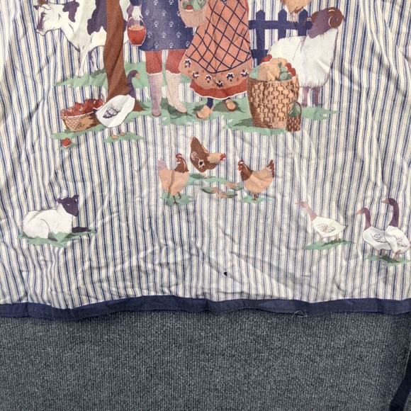 Unbranded Bib Apron Country Farm Apple Tree Animals Multi Striped - Picture 6 of 14